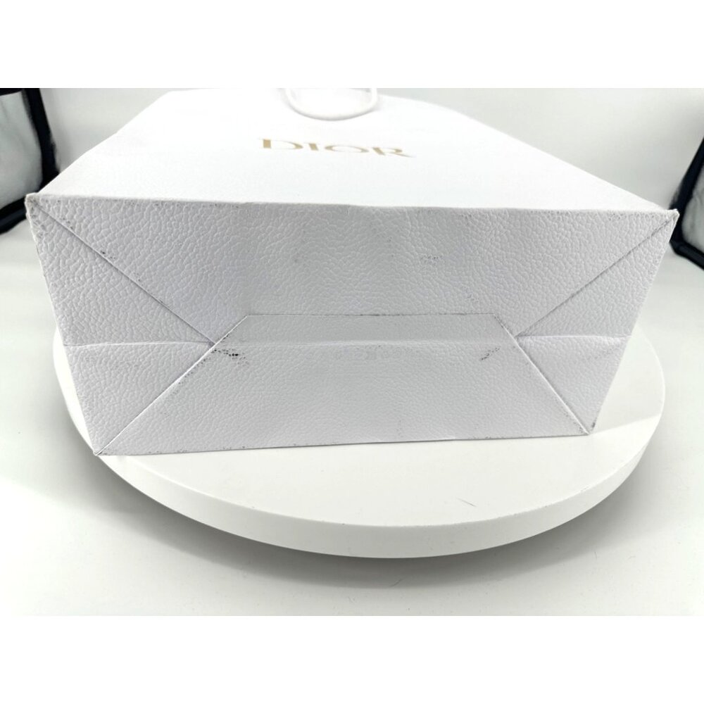 Dior White Textured Paper Gift Bag With Gold Logo & Rope Handles XXL - Picture 5 of 5